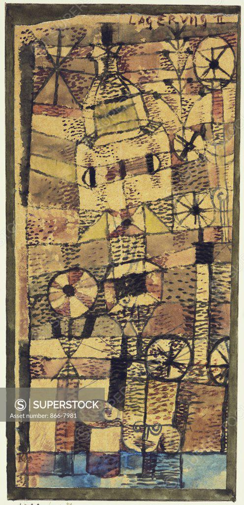 Stock Photo: 866-7981 Stratification II; Lagerung II.  Paul Klee (1879-1940).  Watercolour On Paper, 1922.
