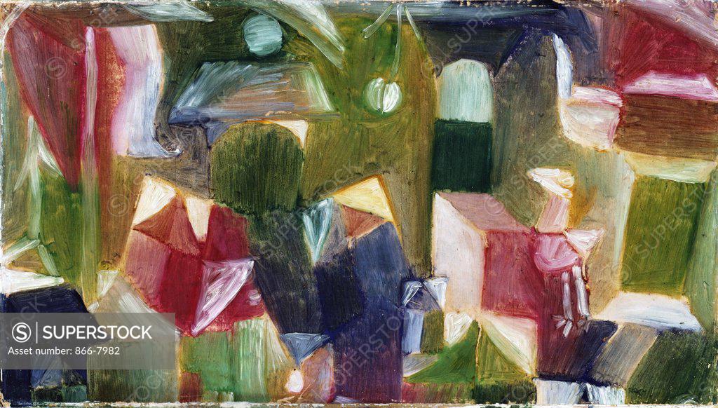 Stock Photo: 866-7982 Bird Picture. Vogelbild. Paul Klee (1879-1940). Oil On Paper Laid On Canvas, Circa 1919