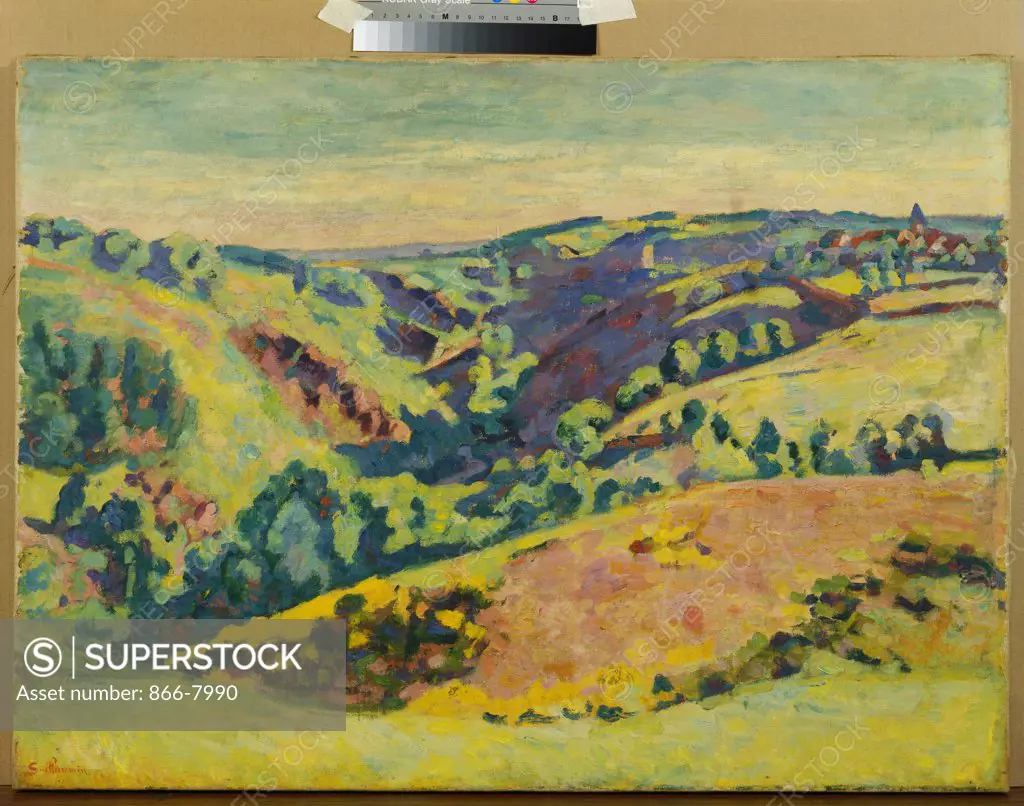 On the Hills of the Sedelle; Sur les Hauteurs de la Sedelle. Armand Guillaumin (1841-1927).  Oil on Canvas, 60 x 80.8cm. Painted in May 1921.