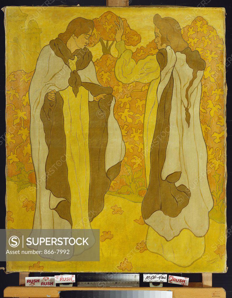 Stock Photo: 866-7992 The Two Graces; les Deux Graces. Paul Ranson (1864-1909). Dated 95, oil on canvas, 84 x 71cm. Painted in january 1895.