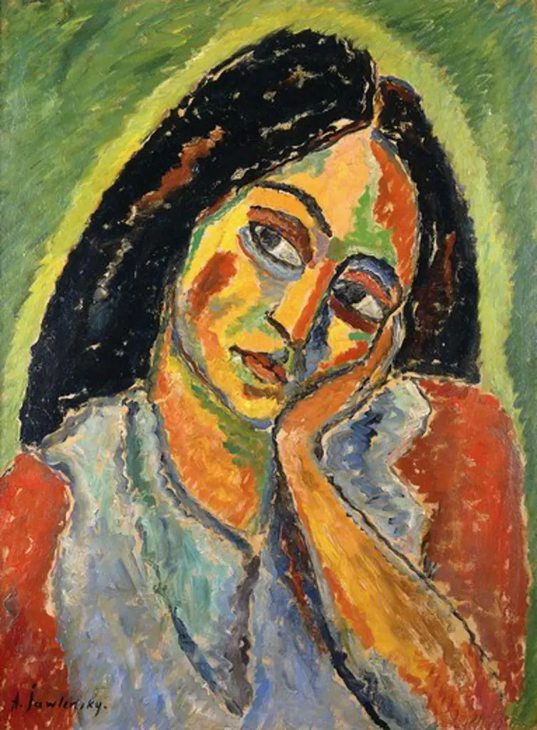 Natali. Alexej von Jawlensky (1867-1941). Oil on board. Painted in Munich on the winter of 1911-12. 65 x 49cm. The sitter is Natali Pawlowskaja Petrowna, the daughter of a fur trader.