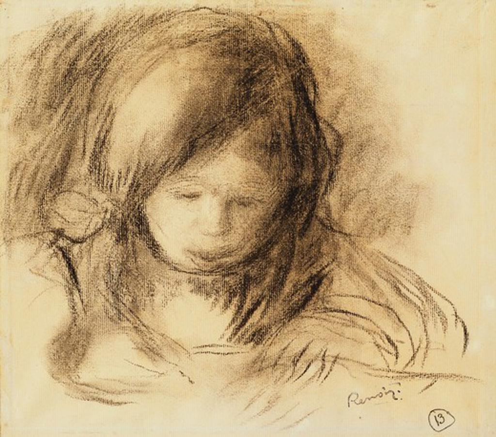 Mini Writer; Coco Ecrivant. Pierre-Auguste Renoir (1841-1919). Charcoal on paper. 29 x 32.5cm.