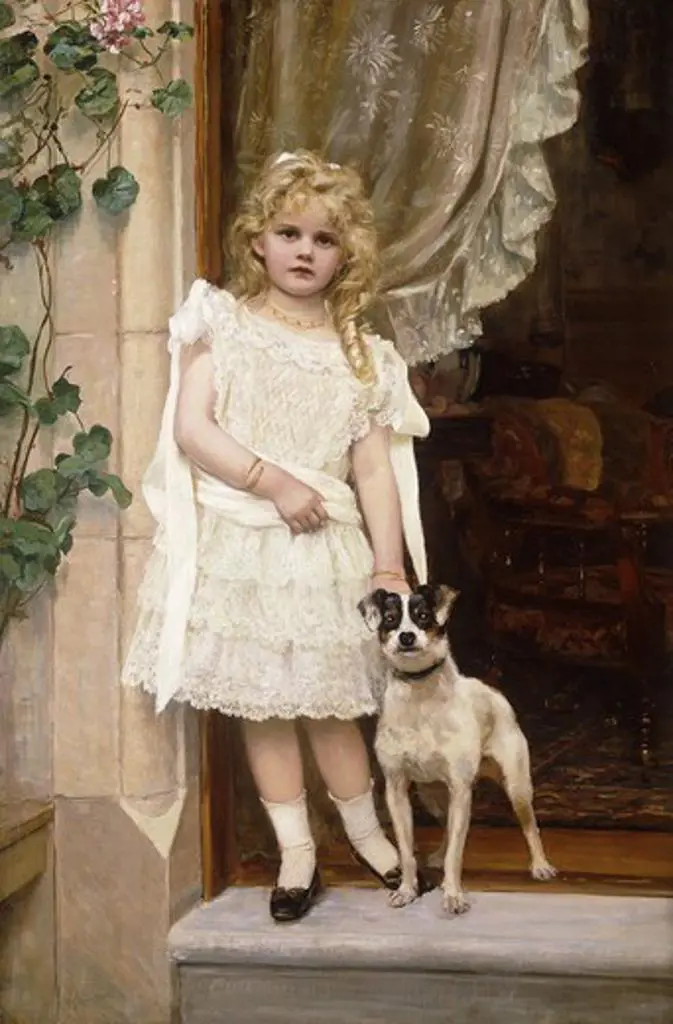 My Best Friend. Robert Cree Crawford (1842-1924). Oil on canvas. 152.5 x 102cm. The sitter is the artist's granddaughter, Sarita A. L. Ferie, aged 5.