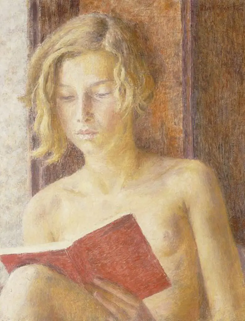 Dinah Reading. Dod Procter (1892-1972). Oil on canvas. 20 x 16in. (50.8  x 40.6 cm).