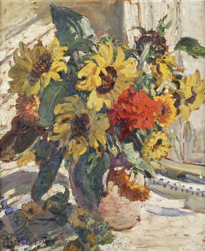 Summer Flowers in a Jug. Dorothea Sharp (1874-1955). Oil on board. 24 x 20in