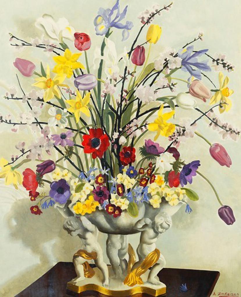 Spring Flowers. Anna Katrina Zinkeisen (1901-1976). Oil on canvas. 75 x 61cm