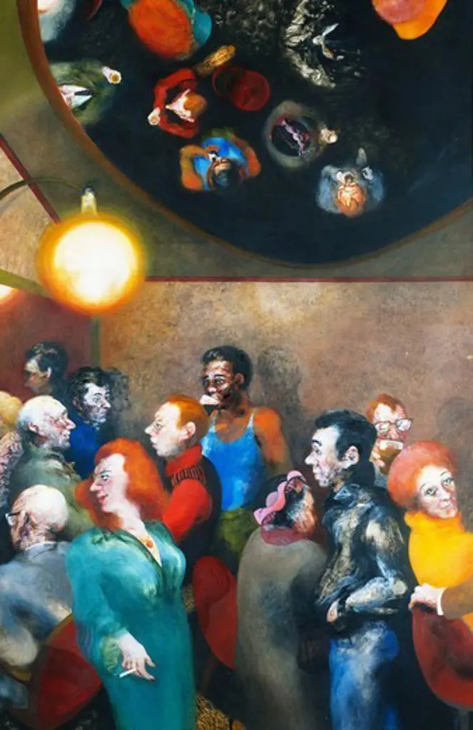 Mirror Bar. Maggi Hambling (b.1945). Oil on canvas. Dated 1979-80. 218.5 x 142cm