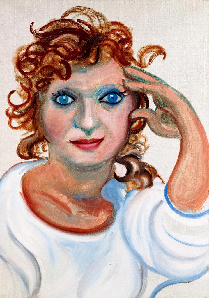 Celia II. David Hockney (b.1937). Oil on canvas. 1984. 66 x 45.7cm. The Sitter for this portrait was Celia Birtwell.