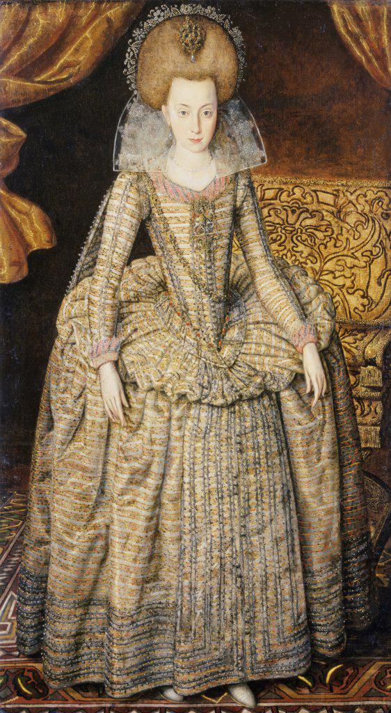 Portrait of Queen Elizabeth of Bohemia  Robert Peake I (ca.1551-1619 British) Oil on canvas Christie's Images, London, England