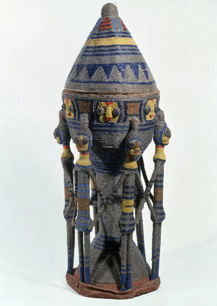Yoruba beaded container and cover, England, London, Christie's Images, Primitive Art