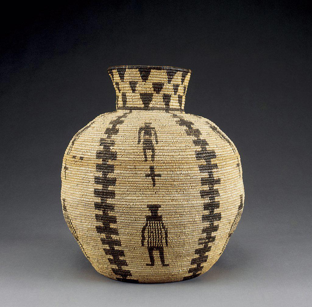 An Apache Pictorial Coiled Storage Jar Native American Art 
