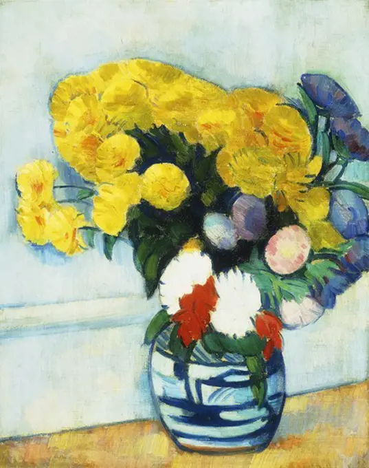 Still Life with Flowers. Andrew Dasburg (1887-1979). Oil on canvas. 51.3 x 41.3cm