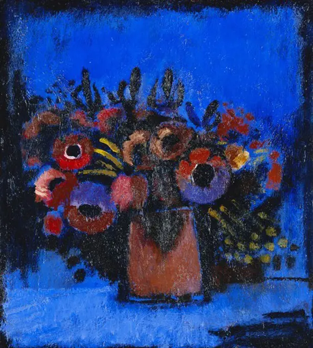 Flowers. Josef Herman (1911-2000). Oil on canvas. Dated 1979. 19 1/2 x 18in