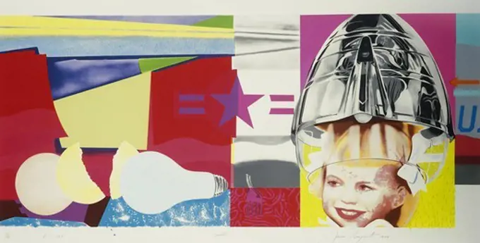 F-III: North, South, East, West (V. 56). James Rosenquist (b. 1933). Lithographs with screenprint in colours on Arches. Signed and dated 1974. 77 x 188cm. Numbered 16/75.