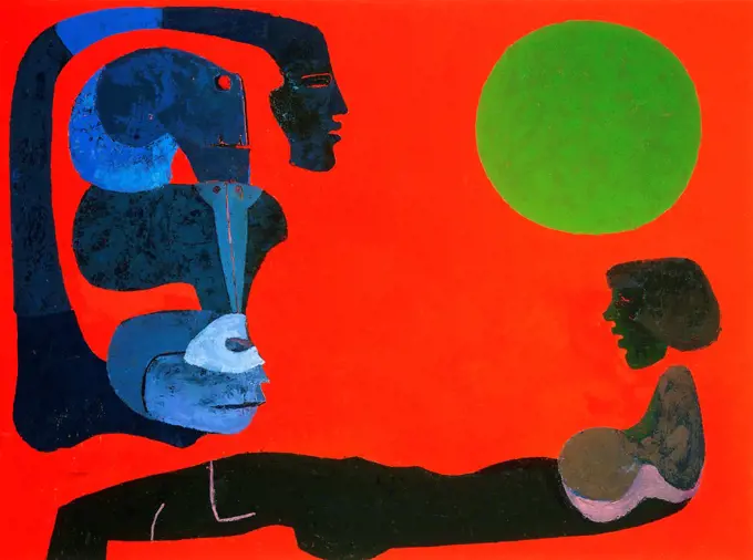 Untitled; Sin Titulo. Pedro Coronel (1923-1985). Oil on canvas. Signed and dated Paris 1979. 150 x 200cm.
