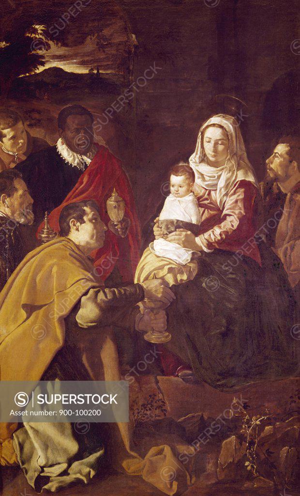 Stock Photo: 900-100200 Adoration of the Magi by Diego Velazquez, oil on canvas, 1619, 1599-1660, Spain, Madrid, Museo del Prado