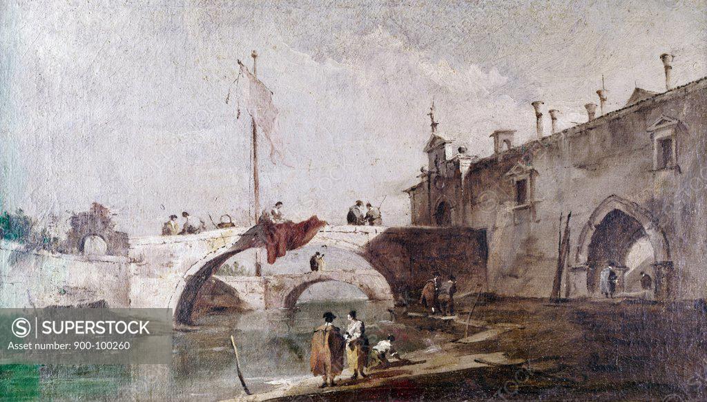 Stock Photo: 900-100260 Bridge in Venice by Canaletto, 1697-1768
