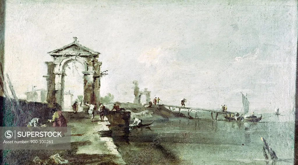 Scene in Venice by Francesco Guardi, 1712-1793