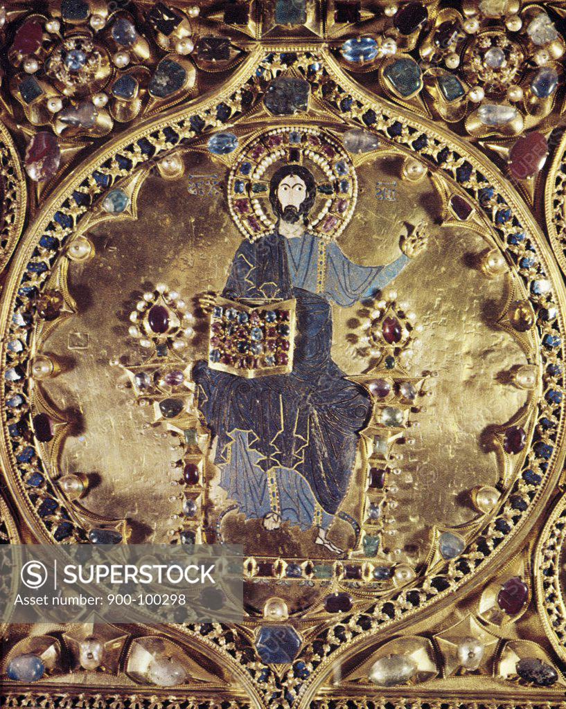 Stock Photo: 900-100298 Jesus - 12th C. Jeweled Book , 12TH C., Artist Unknown
