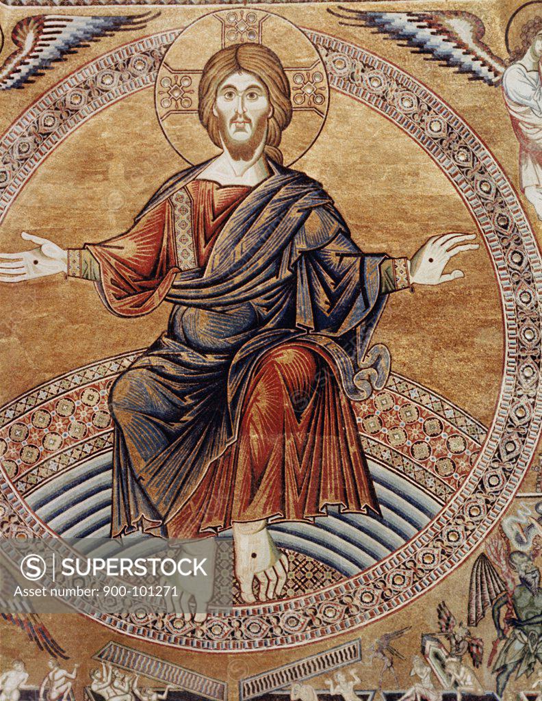 Stock Photo: 900-101271 Christ Enthroned Detail from the Last Judgement Byzantine Art 330 A.D.-1435 