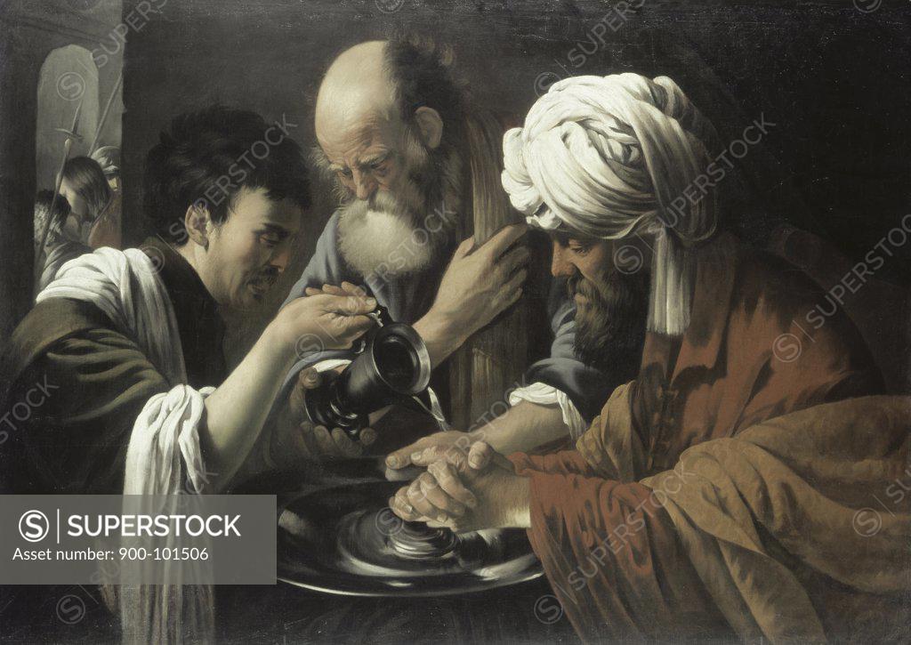 Stock Photo: 900-101506 Pilate Washing His Hands Hendrick ter Brugghen (1588-1629/Dutch)