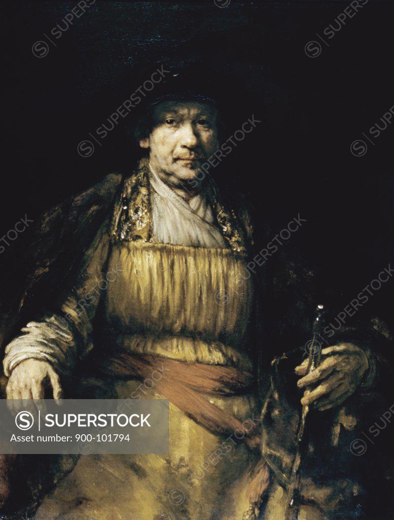 Stock Photo: 900-101794 Self Portrait 1658  Rembrandt Harmensz van Rijn (1606-1669 Dutch) Oil on canvas Frick Collection, New York