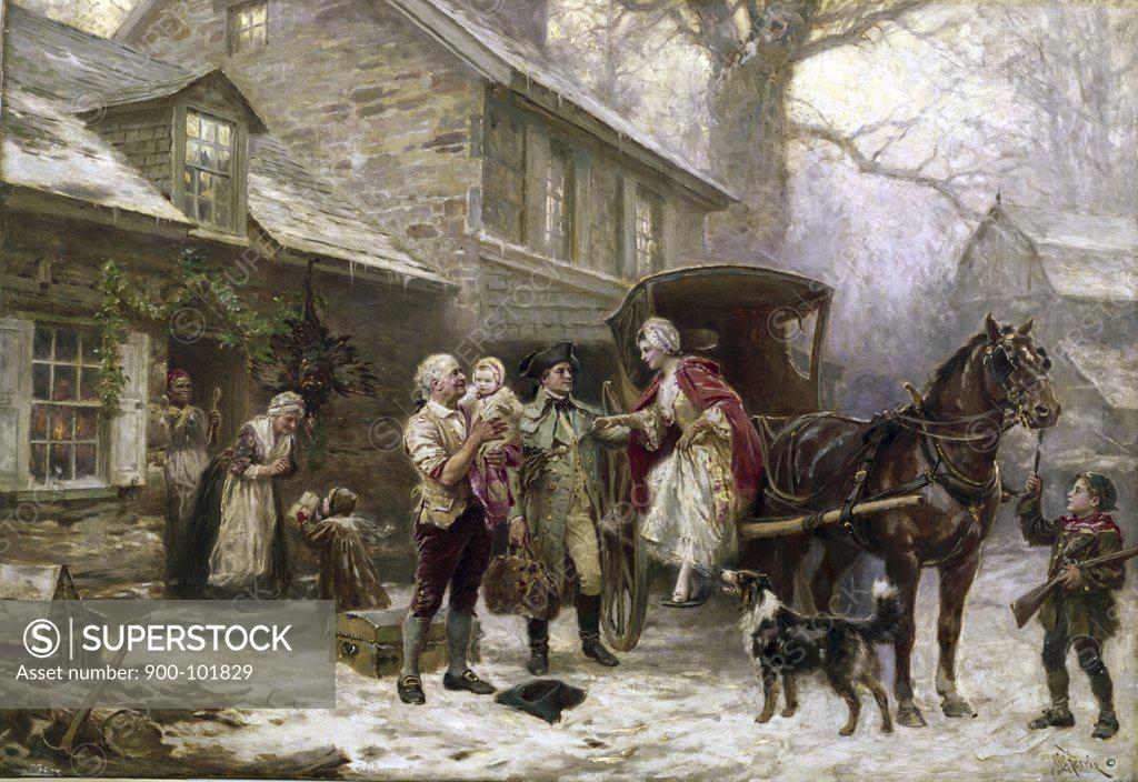 Stock Photo: 900-101829 Home For Christmas, 1784, Jean Leon Gerome Ferris (1863-1930 American)