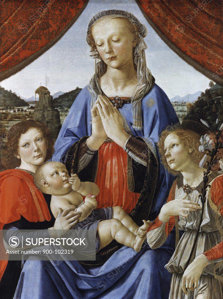 Stock Photo: 900-102319 Madonna & Child with Saints Andrea del Verrocchio (1435-1488 Italian)