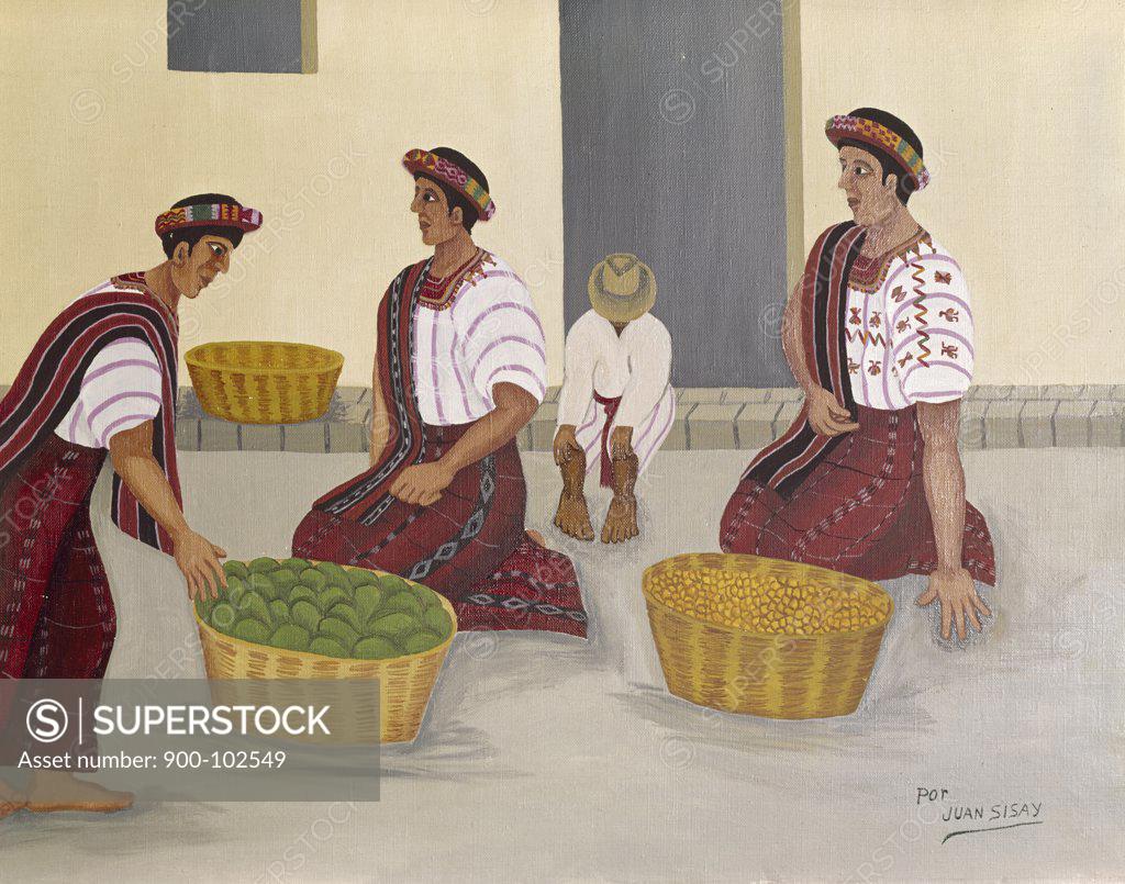 Stock Photo: 900-102549 Fruit Sellers by Juan Sisay, 1890-1942, Private Collection
