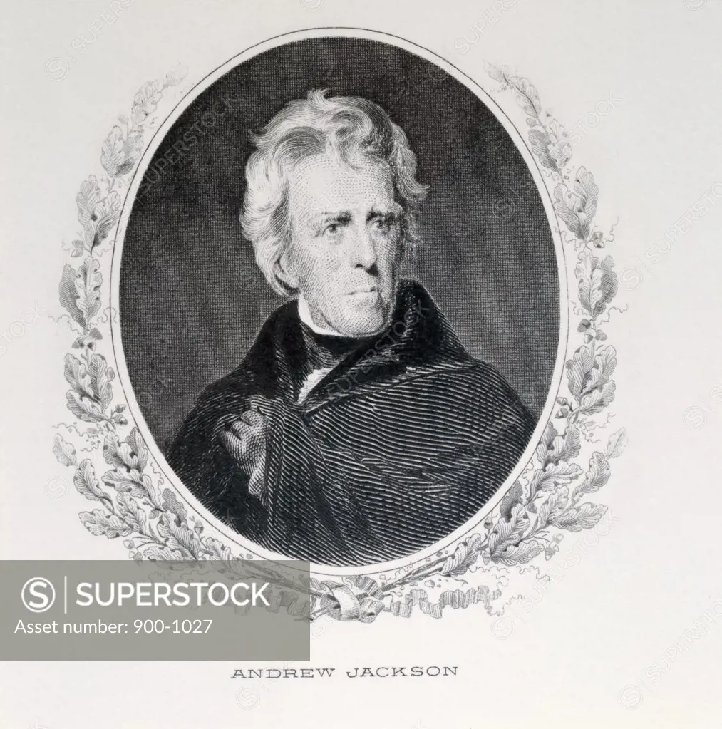 Andrew Jackson, seventh President of United States, engraving, American History