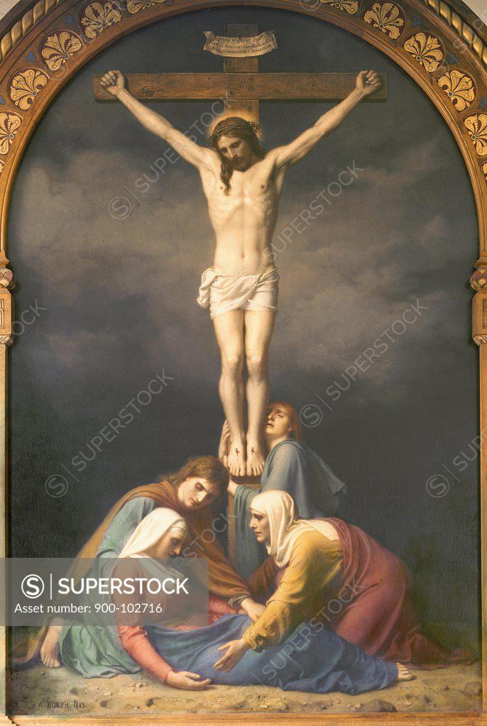 Stock Photo: 900-102716 The Crucifixion  Anton Laurids Johannes Dorph (1831-1914 Danish)