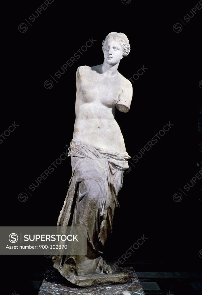 Stock Photo: 900-102870 Venus De Milo,  marble sculpture,  150 B.C,  France,  Paris,  Musee du Louvre
