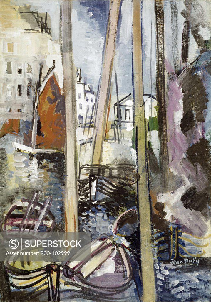Stock Photo: 900-102999 Yachting Basin,  by Jean Dufy,  (1888-1964)