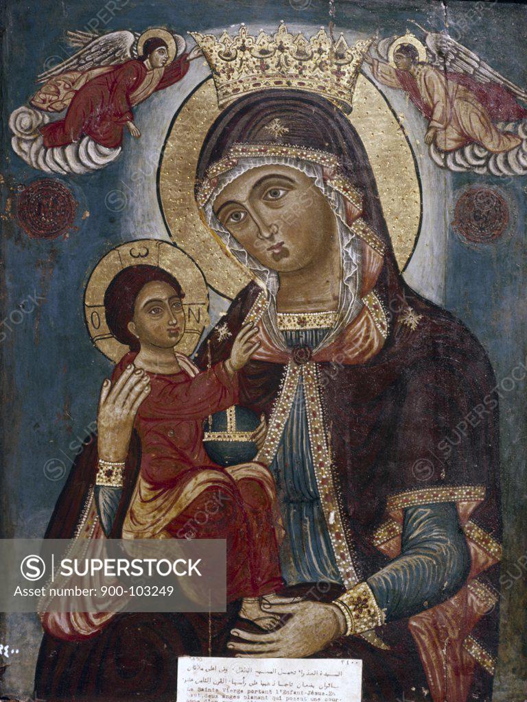 Stock Photo: 900-103249 Madonna and Child,  by unknown artist,  Coptic art