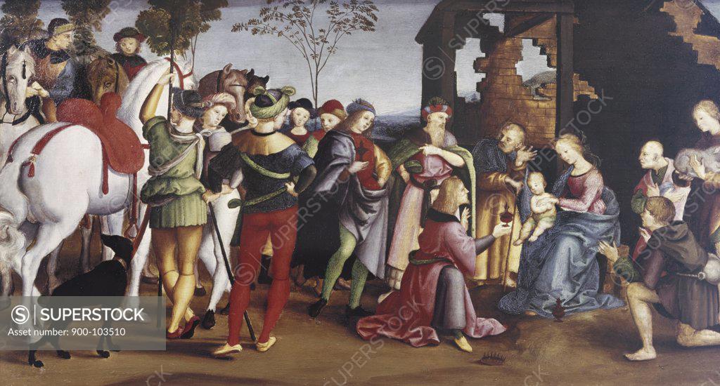 Stock Photo: 900-103510 Adoration of the Magi Raphael (1483-1520 Italian)