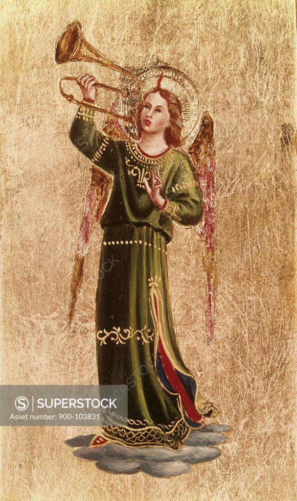 Stock Photo: 900-103831 Angel with Trumpet Fra Angelico (ca.1395-1455 Italian)