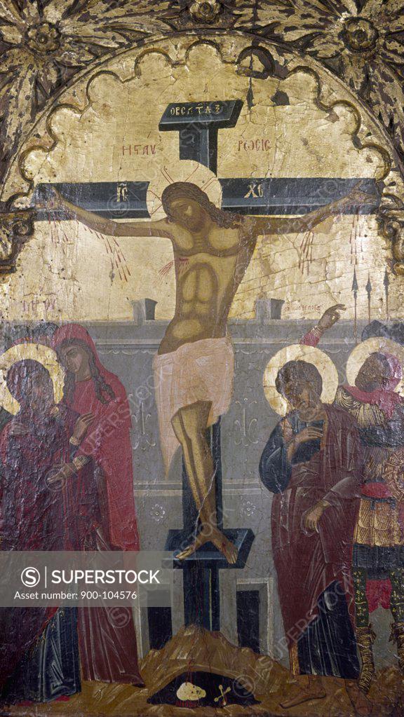 Stock Photo: 900-104576 Crucifixion with the Virgin & Saints, icons,