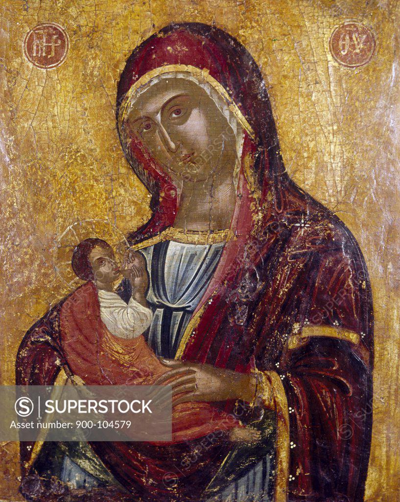 Stock Photo: 900-104579 Madonna and Child, icons, Wood, 15th century