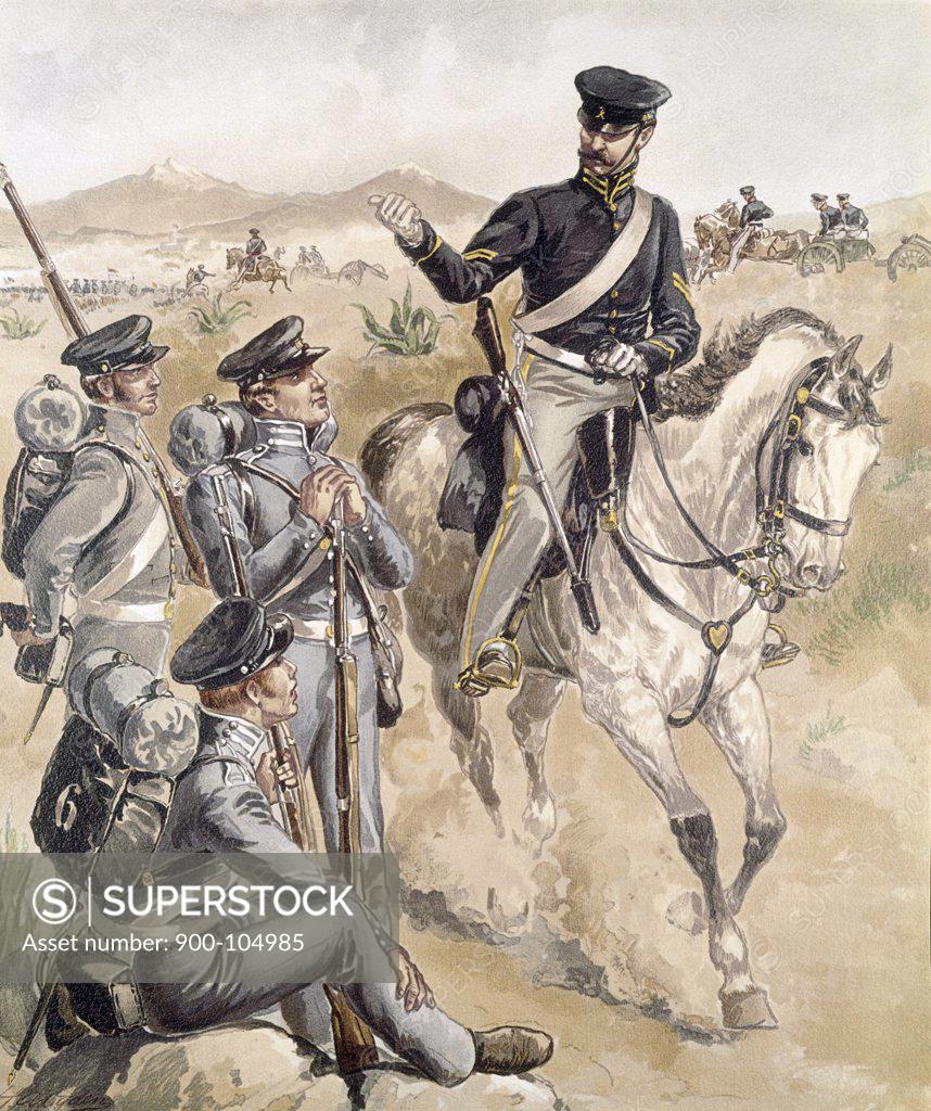 Stock Photo: 900-104985 Voltigeur,  Infantry,  Dragoon,  Artillery , Ogden,  Henry Alexander (1856-1936/American)