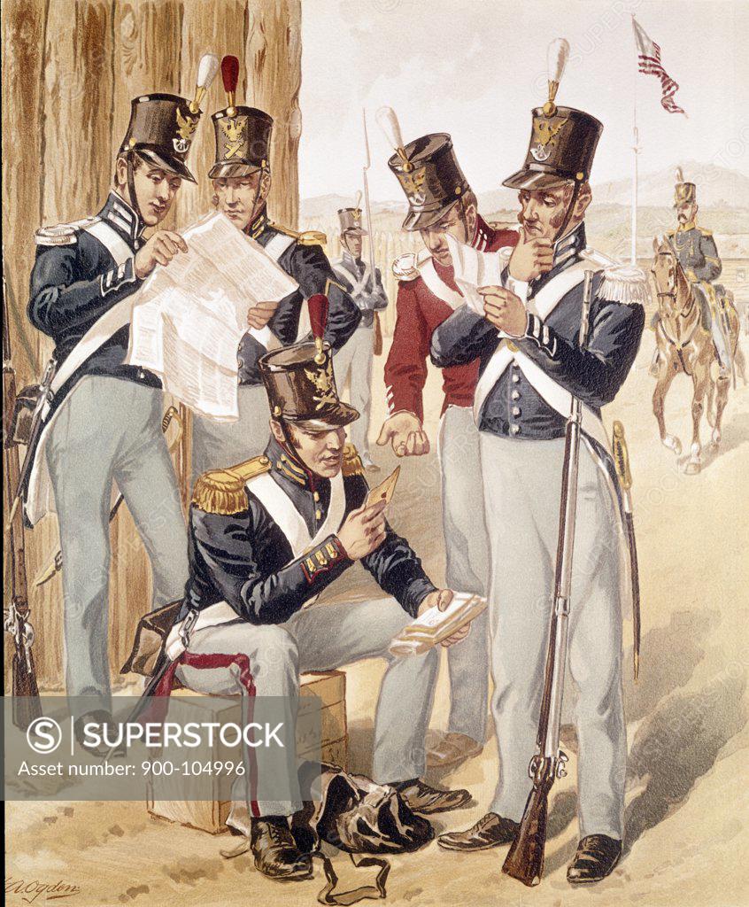 Stock Photo: 900-104996 Artillery. Infantry. Dragoon. (Full Dress) (1835-50), Ogden,  Henry Alexander (1856-1936/American)