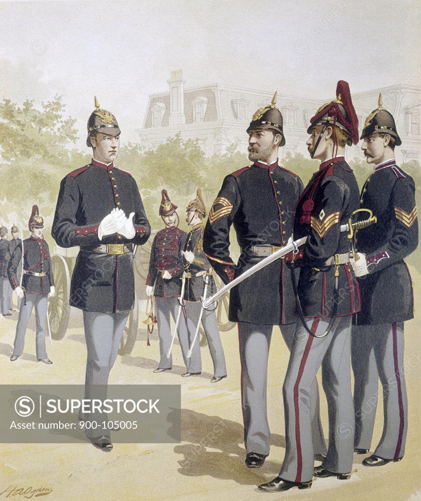 Stock Photo: 900-105005 Enlisted Men,  Staff Corps and Artillery by Henry Alexander Ogden,  (1856-1936)