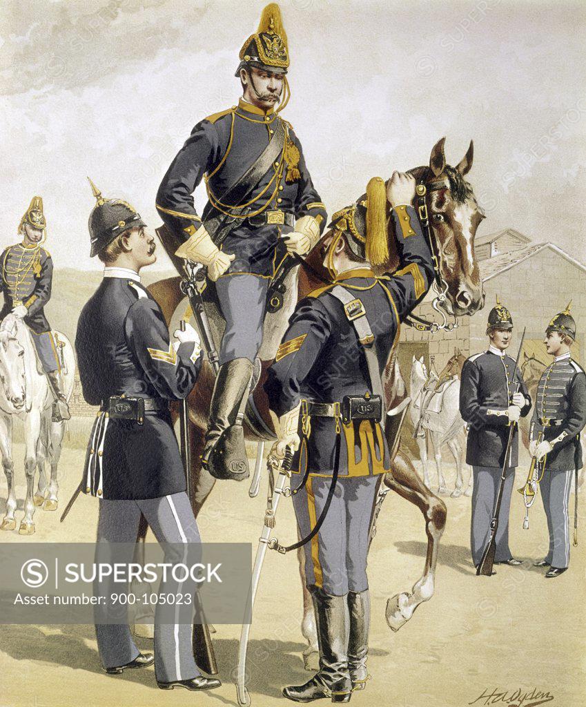Stock Photo: 900-105023 Enlisted Men: Cavalry & Infantry by Henry Alexander Ogden,  1888,  (1856-1936)