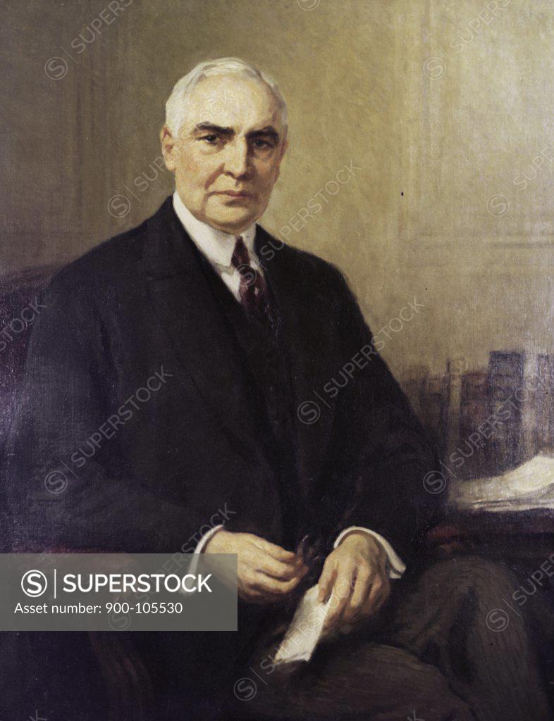Stock Photo: 900-105530 Warren G. Harding (President 1921-1923) Francis Luis Mora (1874-1940 American)
