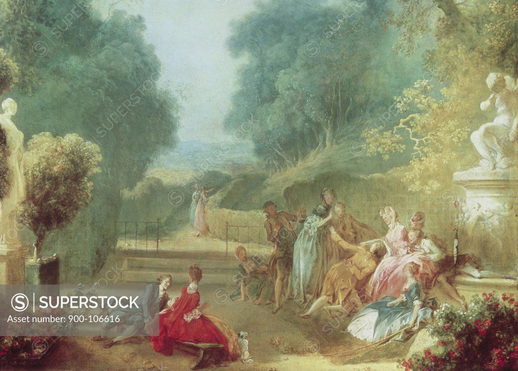 Stock Photo: 900-106616 A Game of Hot Cockles Jean Honore Fragonard (1732-1806 French) 
