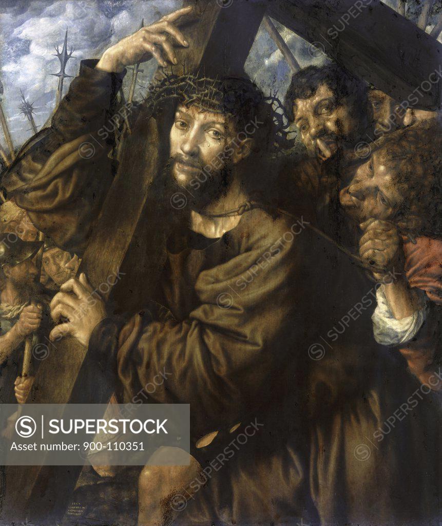 Stock Photo: 900-110351 Christ Bearing the Cross 1553 Jan Sanders van Hemessen (ca.1500-1575/Netherlandish) Oil on Wood Christian Museum, Esztergom, Hungary