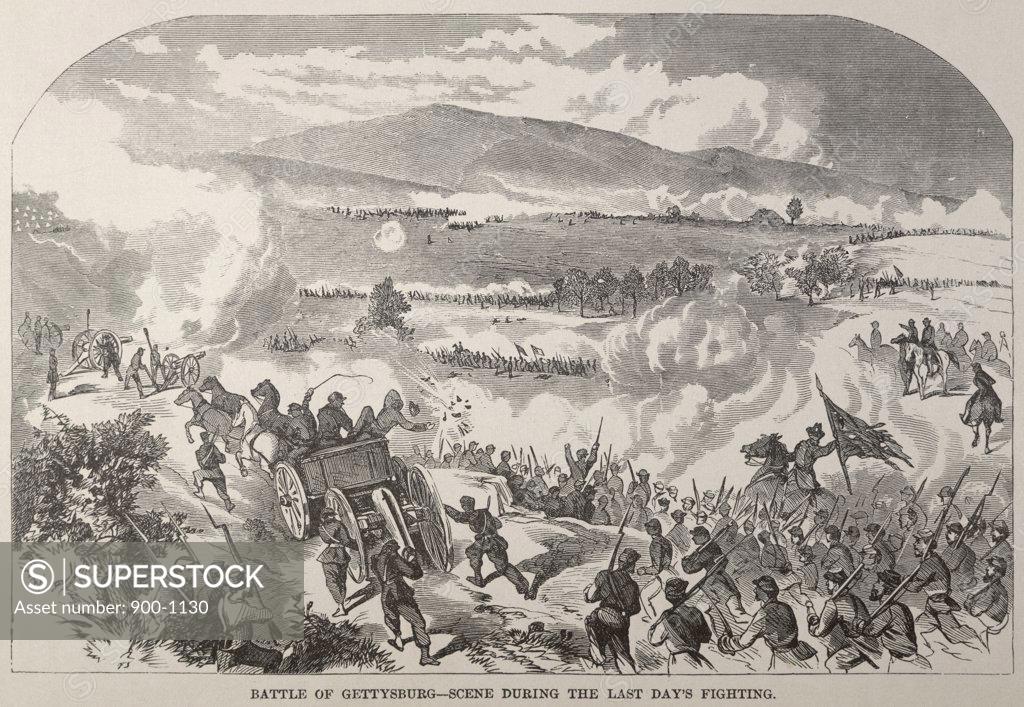 Stock Photo: 900-1130 Battle of Gettysburg-Scene During the Last Day American History 