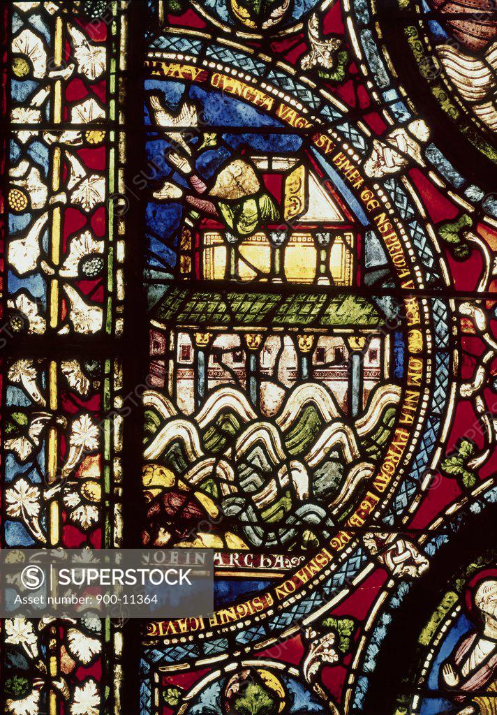 Stock Photo: 900-11364 Noah's Ark Stained Glass 
