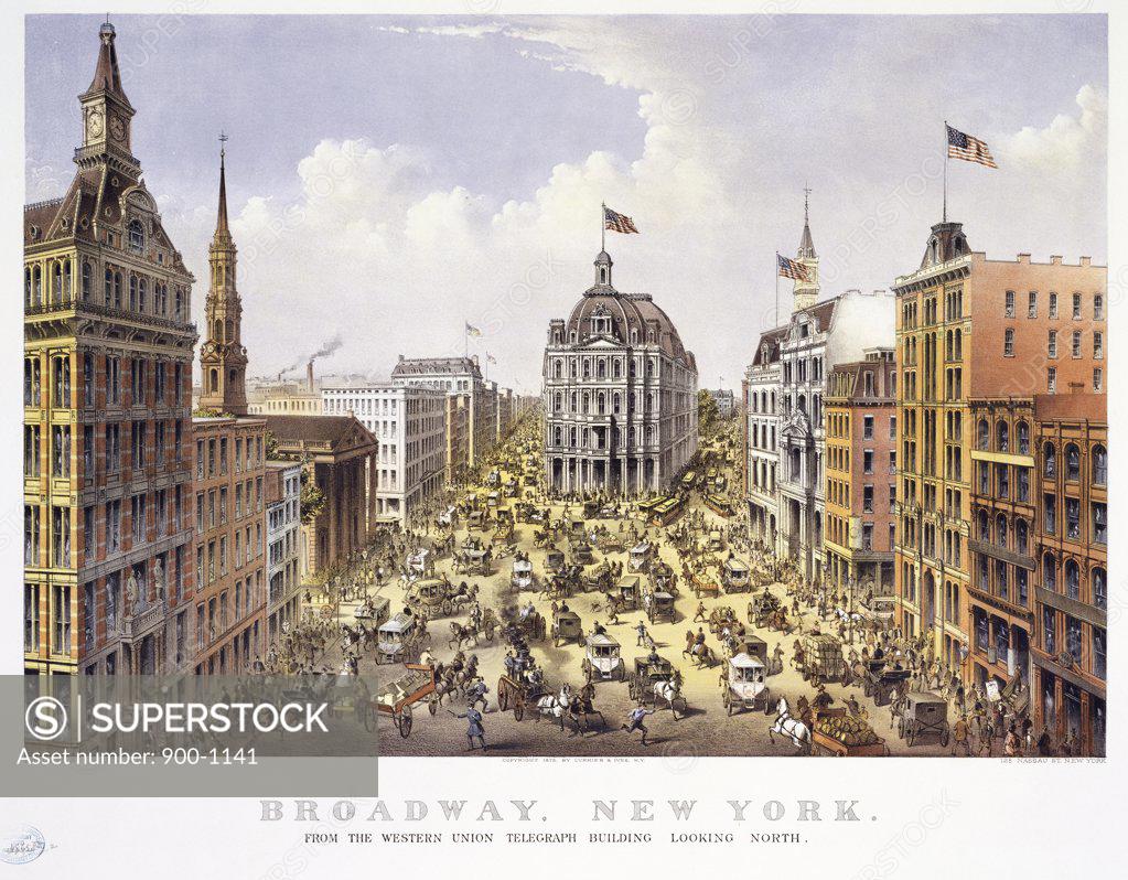 Stock Photo: 900-1141 Broadway New York Currier & Ives (Active 1857-1907 American)