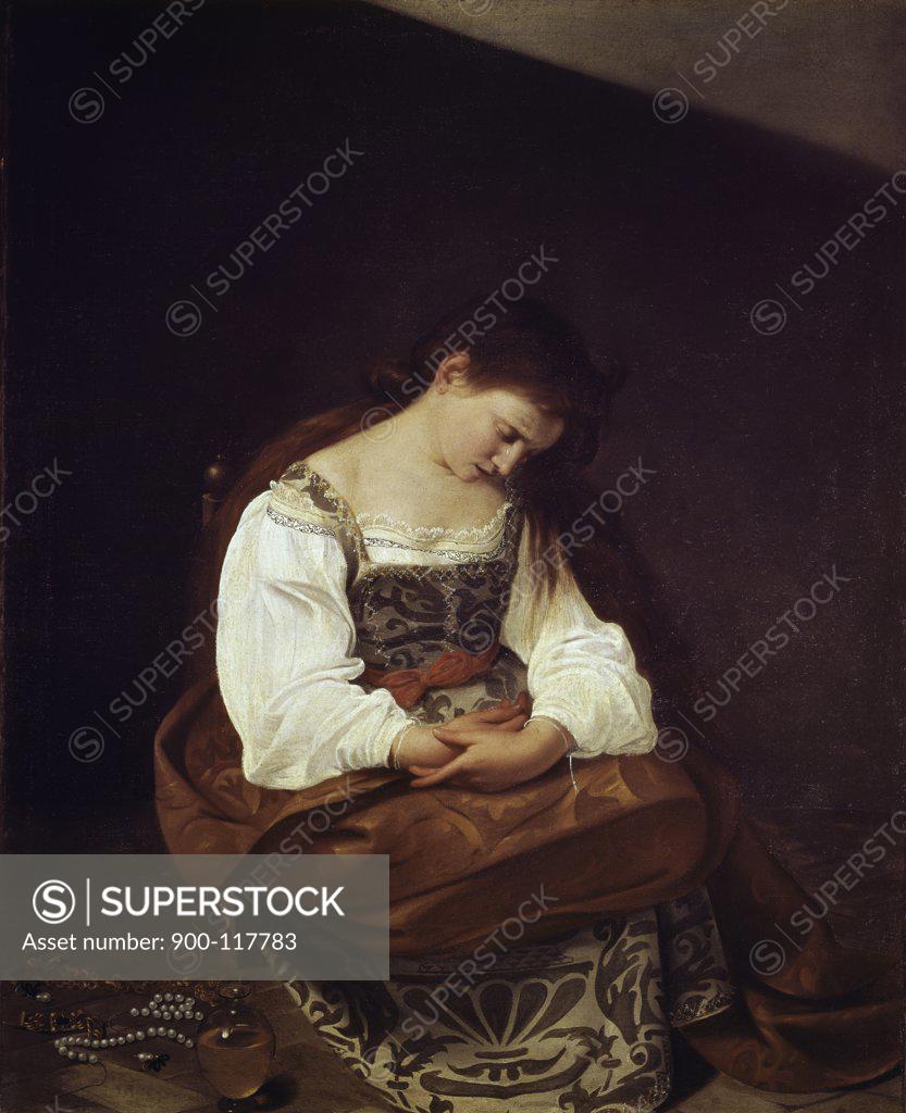 Stock Photo: 900-117783 The Repentant Magdalene Michelangelo Merisi da Caravaggio (1571-1610 Italian) Galleria Doria Pamphili, Rome