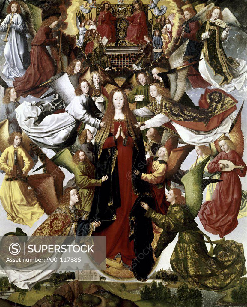 Stock Photo: 900-117885 Mary Queen of Heaven - The St. Lucy Legend Master of the St. Lucy Legend (15th C./Netherlandish) Oil on Wood Panel National Gallery of Art, Washington, D.C., USA